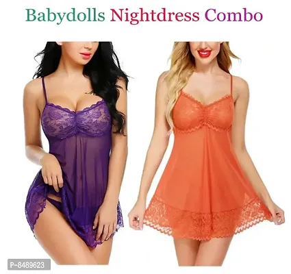 Adorable Attractive Hot amp; Sexy Baby dolls Dresses Nightwear Night suit Sexy Night Dresses Free Size (28 to 36 Inch)