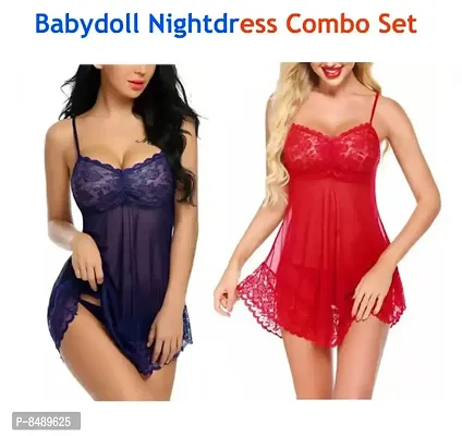 Adorable Attractive Hot amp; Sexy Baby dolls Dresses Nightwear Night suit Sexy Night Dresses Free Size (28 to 36 Inch)