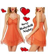 Adorable Attractive Hot amp; Sexy Baby dolls Dresses Nightwear Night suit Sexy Night Dresses Free Size (28 to 36 Inch)-thumb1