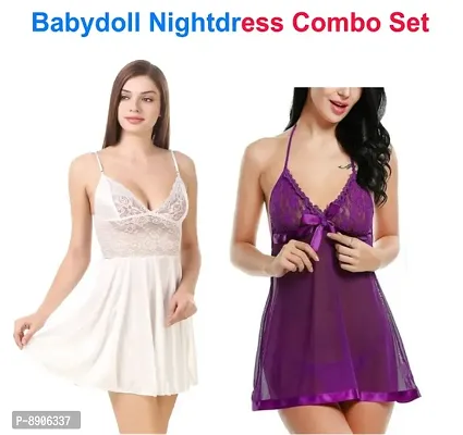 Adorable Women Attractive Baby dolls Dresses Nightwear Sexy Night Dresses Free Size (28 to 36 Inch)