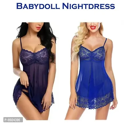 Adorable Women Attractive Baby dolls Dresses Nightwear Sexy Night Dresses Free Size (28 to 36 Inch)