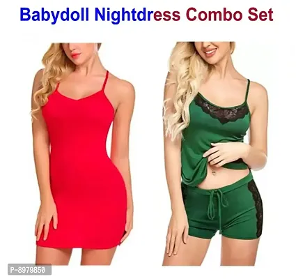 Adorable Women Baby Dolls with Night Dresses for Women combo