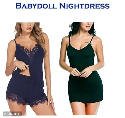 Adorable Baby Dolls Sexy Night Dress For Women Pack Of 2
