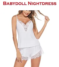 Fancy Nylon Babydolls Nightdress For Women Pack of 2-thumb2