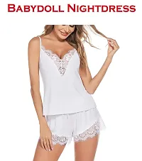 Stylish Hot  Sexy Baby Doll Dresses Nightwear/Night Dresses For Women Free Size (28 to 36 Inch) Combo Set-thumb1