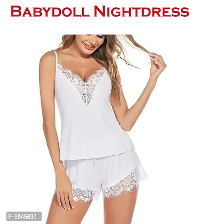 Stylish Hot  Sexy Baby Doll Dresses Nightwear/Night Dresses For Women Free Size (28 to 36 Inch) Combo Set-thumb2