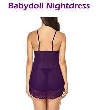 Stylish Hot  Sexy Baby Doll Dresses Nightwear/Night Dresses For Women Free Size (28 to 36 Inch) Combo Set-thumb1