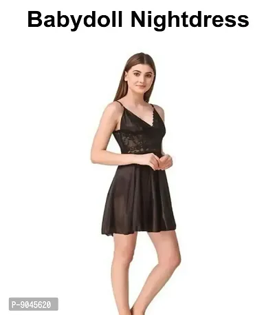 Adorable Women Attractive Baby dolls Dresses Nightwear Sexy Night Dresses Free Size (28 to 36 Inch) Combo-thumb2