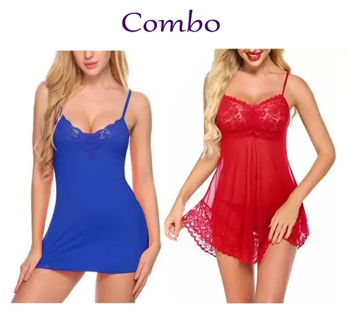 Adorable Women Attractive Baby dolls Dresses Nightwear Sexy Night Dresses Free Size (28 to 36 Inch)