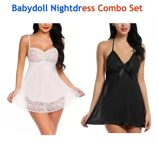 Adorable Attractive Hot amp; Sexy Baby dolls Dresses Nightwear Night suit Sexy Night Dresses Free Size (28 to 36 Inch)