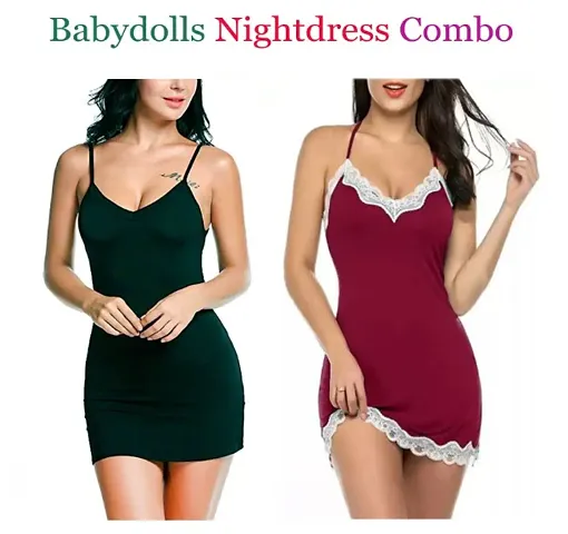 Set of 2- Adorable Women Attractive Baby dolls Sexy Night Dresses