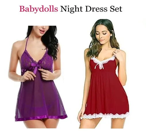 Adorable Women Attractive Baby Dolls Night Dresses
