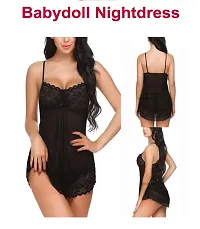 Adorable Women Attractive Hot Baby dolls Dresses Sexy Night Dresses Free Size (28 to 36 Inch) Combo-thumb1