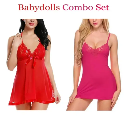 Set of 2- Adorable Women Attractive Baby dolls Dresses Nightwear