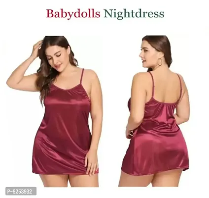 Adorable Women Attractive Baby dolls Dresses Nightwear Sexy Night Dresses Free Size (28 to 36 Inch)-thumb0