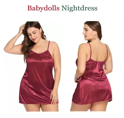 Adorable Women Attractive Baby dolls Dresses Nightwear Sexy Night Dresses Free Size (28 to 36 Inch)