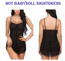 Adorable Women Attractive Baby dolls Nightwear Sexy Night Dresses Free Size (28 to 36 Inch) Combo-thumb3