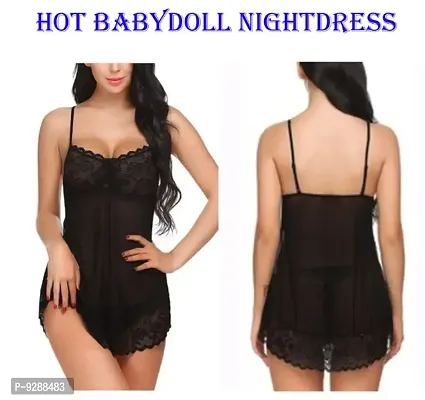 Adorable Women Attractive Baby dolls Nightwear Sexy Night Dresses Free Size (28 to 36 Inch) Combo-thumb4