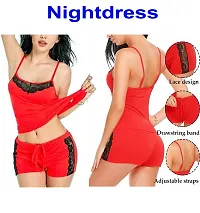 Adorable Women Hot Baby dolls Dresses Nightwear Sexy Night Dresses Free Size (28 to 36 Inch) Combo-thumb1