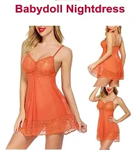Women Attractive Hot Baby dolls Nightwear Sexy Night Dresses Free Size (28 to 36 Inch) Combo-thumb2