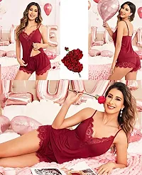 Adorable Women Attractive Baby dolls Dresses Nightwear Sexy Night Dresses Free Size (28 to 36 Inch)-thumb3