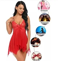 Hot Womens  Girls Lingerie Lace Chemise Nightgown Sleepwear Dress Baby doll Lingerie Honeymoon/First Night/Wedding Anniversary Bridal Nightdress Transparent Red Color-thumb3