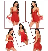 Hot Womens  Girls Lingerie Lace Chemise Nightgown Sleepwear Dress Baby doll Lingerie Honeymoon/First Night/Wedding Anniversary Bridal Nightdress Transparent Red Color-thumb2