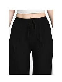 Women's  Girl's Designer Palazzos Regular Fit Black Cotton Blend Palazzos Free Size (28 to 38 Inch)-thumb1