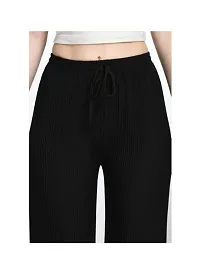 Women's  Girl's Designer Palazzos Regular Fit Black Cotton Blend Palazzos Free Size (28 to 38 Inch)-thumb2