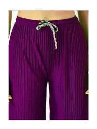 Women's  Girl's Designer Regular Fit Purple Color Cotton Blend Palazzos Free Size (28 to 38 Inch)-thumb2