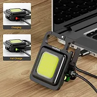 LED COB Key Chain Flashlights Small Water Resistant USB Rechargeable Magnetic Work Light 3 Light-thumb3