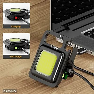 LED COB Key Chain Flashlights Small Water Resistant USB Rechargeable Magnetic Work Light 3 Light-thumb4