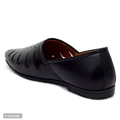Stylish Black Loafer Juti For Men-thumb3
