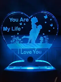 You Are My Life Love Couple Night Lamp 3D Beautiful Illumination For Home Bedroom With 7 Color Led Changing Light Night Lamp And Office Night Lamp-thumb2