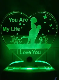 You Are My Life Love Couple Night Lamp 3D Beautiful Illumination For Home Bedroom With 7 Color Led Changing Light Night Lamp And Office Night Lamp-thumb1