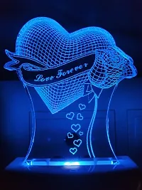Love Forever Decorative Items Night Lamp 3D Beautiful Illumination for Home, Bedroom with 7 Color LED Changing Light Night Lamp and Office Night Lamp-thumb1