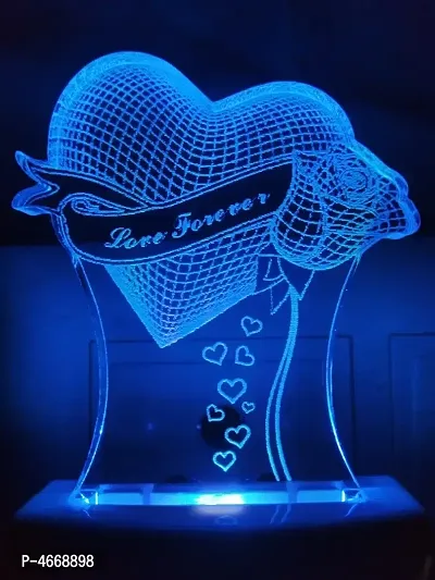 Love Forever Decorative Items Night Lamp 3D Beautiful Illumination for Home, Bedroom with 7 Color LED Changing Light Night Lamp and Office Night Lamp-thumb2