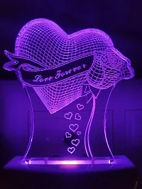 Love Forever Decorative Items Night Lamp 3D Beautiful Illumination for Home, Bedroom with 7 Color LED Changing Light Night Lamp and Office Night Lamp-thumb2