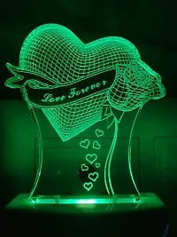 Love Forever Decorative Items Night Lamp 3D Beautiful Illumination for Home, Bedroom with 7 Color LED Changing Light Night Lamp and Office Night Lamp-thumb3