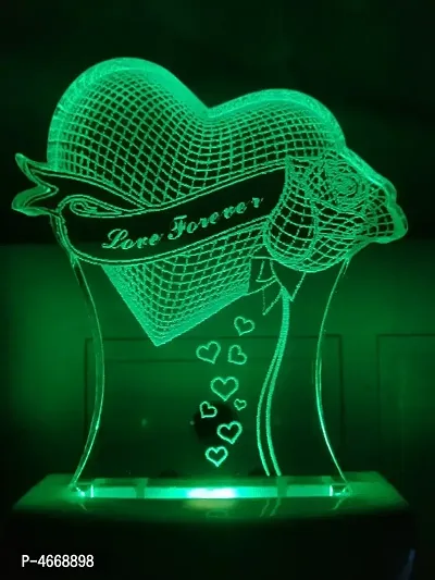Love Forever Decorative Items Night Lamp 3D Beautiful Illumination for Home, Bedroom with 7 Color LED Changing Light Night Lamp and Office Night Lamp-thumb4