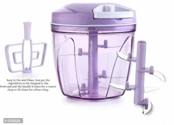 Turbo Chopper, Cutter, Whisker, Mixer for Kitchen, 5 Stainless Steel Blade + Whisker Blade,Purple,900 ML Vegetable Chopper Vegetable and Fruit Chopper, Dori chopper Vegetable Chopper-thumb4