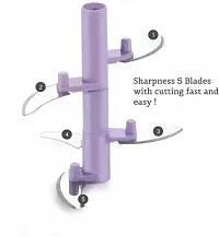 Turbo Chopper, Cutter, Whisker, Mixer for Kitchen, 5 Stainless Steel Blade + Whisker Blade,Purple,900 ML Vegetable Chopper Vegetable and Fruit Chopper, Dori chopper Vegetable Chopper(Assorted Color)-thumb4