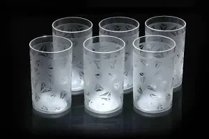 Diamond Design Unbreakable Stylish Transparent Water Glass/Juice Glass/Beer Glass/Wine Glass Plastic Glasss Set (300 ml, Pack of 6)-thumb1