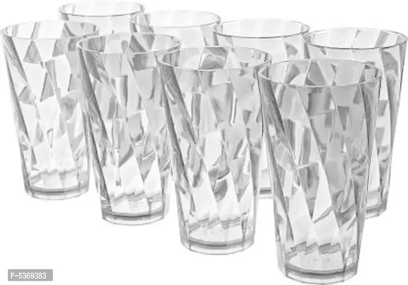 Twisted Design Unbreakable Stylish Transparent Water Glass/Juice Glass/Beer Glass/Wine Glass Plastic Glasss Set (300 ml, Pack of 6)-thumb2