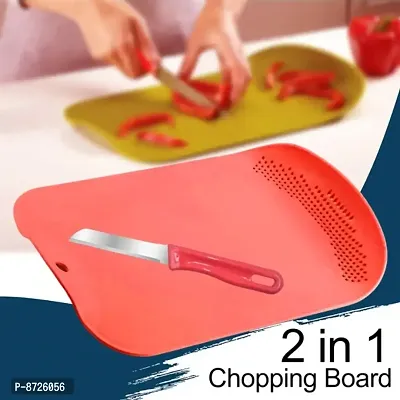 Plastic 2 in 1 Rice Bowl and Chopping Board - Multicolor Plastic Cutting Board Plastic Cutting Board-thumb2