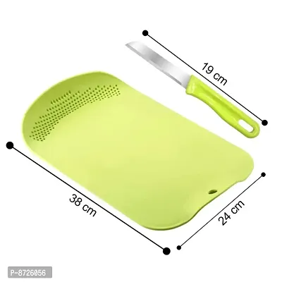 Plastic 2 in 1 Rice Bowl and Chopping Board - Multicolor Plastic Cutting Board Plastic Cutting Board-thumb4