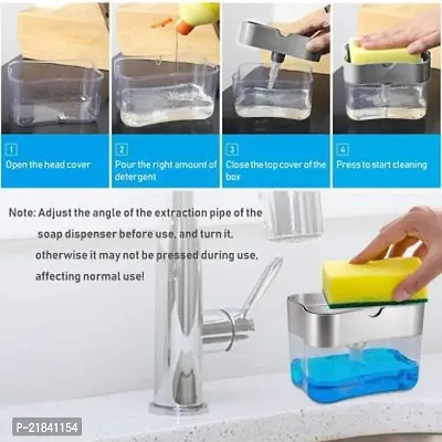 Shop 2 in 1 Soap Pump Plastic for Dishwasher Liquid with 1 sponge Liquid Dispenser 400 ml Liquid, Shampoo Dispenser  (Multicolor)-thumb3