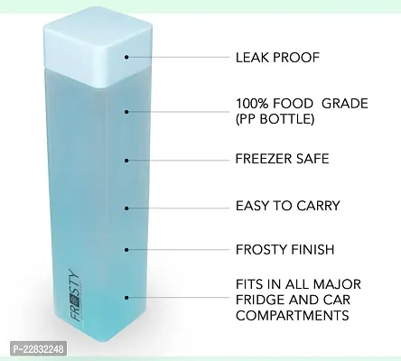 Premium Quality Square Shape water bottle set of fridge bottles plastics 1000 ml Bottle  (Pack of 6, Multicolor, Plastic)-thumb3