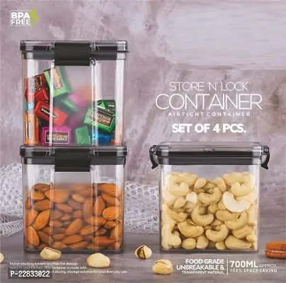 Plastic Grocery Container - 700 ml  (Pack of 4)-thumb2