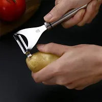 Stainless Steel Smooth Double-edged Peeler for Fruits  Vegetables with Swivel Blades-thumb3